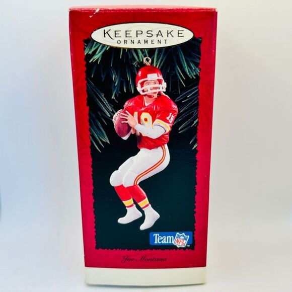 VINTAGE 1995 Hallmark Keepsake Ornament Joe Montana Kansas City Chiefs Football - Picture 5 of 6